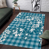 Hibiscus Pakala Ocean Depths Blue Area Rug Tropical Floral Stylized LT01 Blue - Polynesian Pride