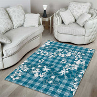 Hibiscus Pakala Ocean Depths Blue Area Rug Tropical Floral Stylized LT01 - Polynesian Pride