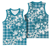 Hibiscus Pakala Ocean Depths Blue Basketball Jersey Tropical Floral Stylized LT01 - Polynesian Pride