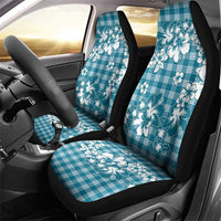 Hibiscus Pakala Ocean Depths Blue Car Seat Cover Tropical Floral Stylized - Polynesian Pride