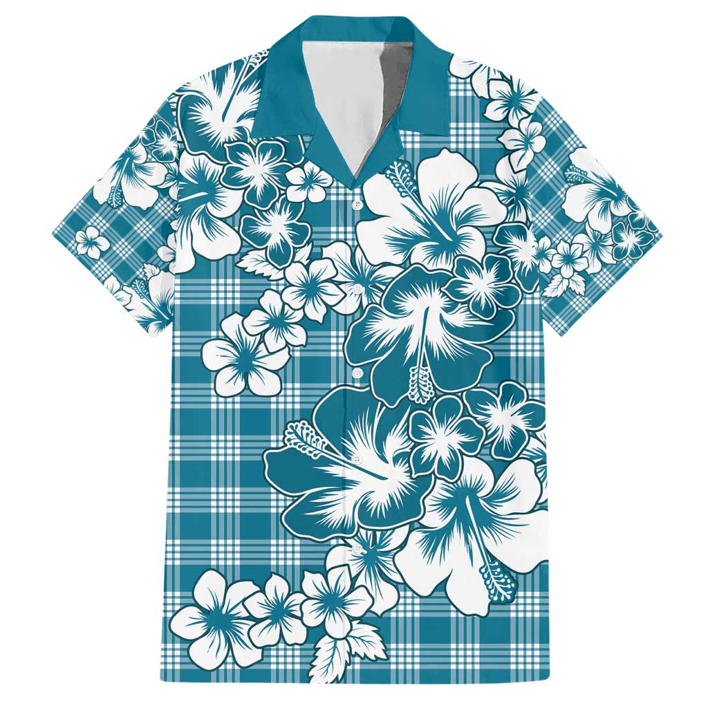 Hibiscus Pakala Ocean Depths Blue Hawaiian Shirt Tropical Floral Stylized LT01 Blue - Polynesian Pride