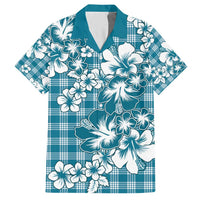 Hibiscus Pakala Ocean Depths Blue Hawaiian Shirt Tropical Floral Stylized LT01 Blue - Polynesian Pride