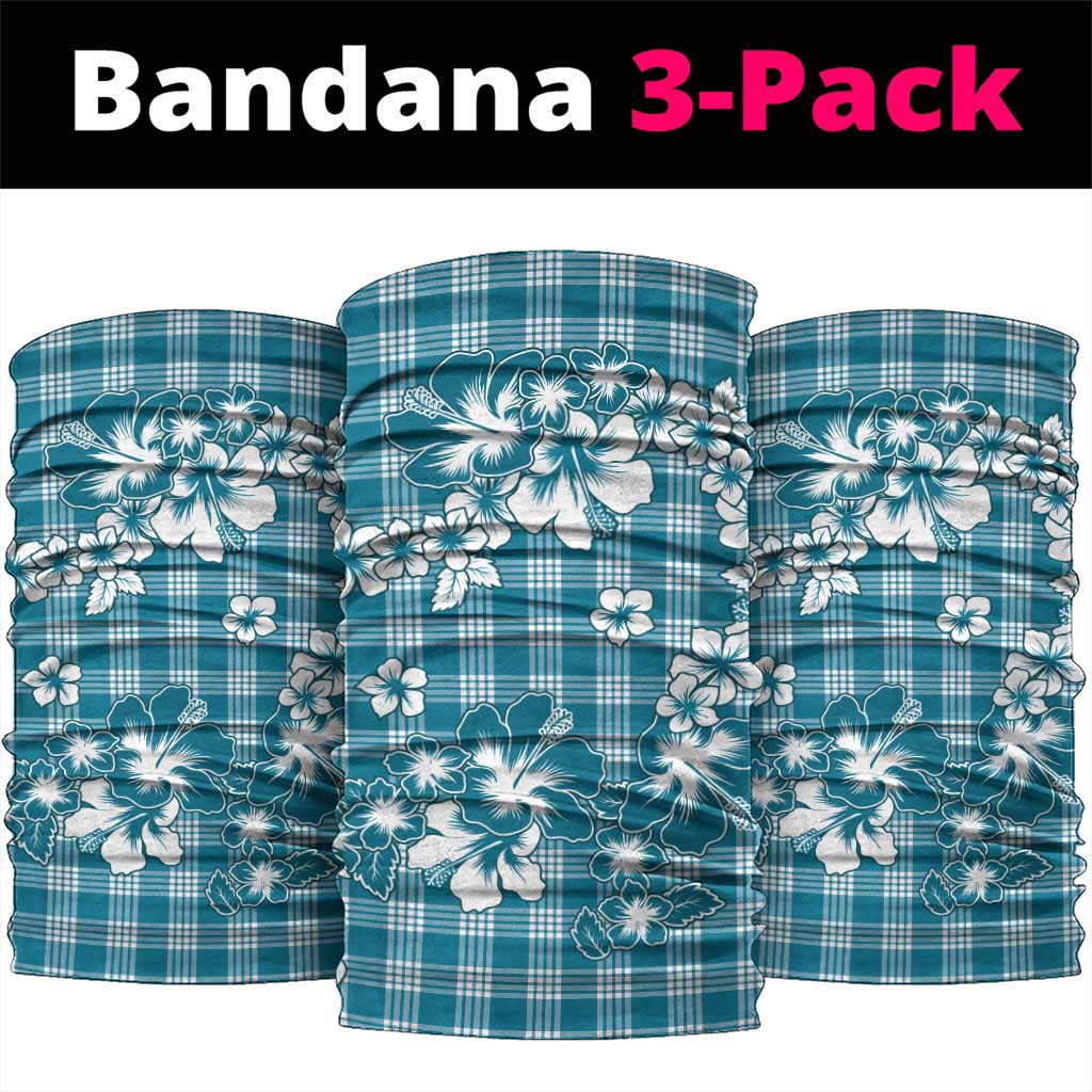 Hibiscus Pakala Ocean Depths Blue Neck Gaiter Tropical Floral Stylized - Polynesian Pride
