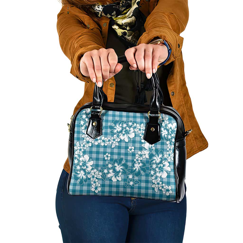 Hibiscus Pakala Ocean Depths Blue Shoulder Handbag Tropical Floral Stylized LT01 One Size Blue - Polynesian Pride
