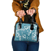 Hibiscus Pakala Ocean Depths Blue Shoulder Handbag Tropical Floral Stylized LT01 One Size Blue - Polynesian Pride
