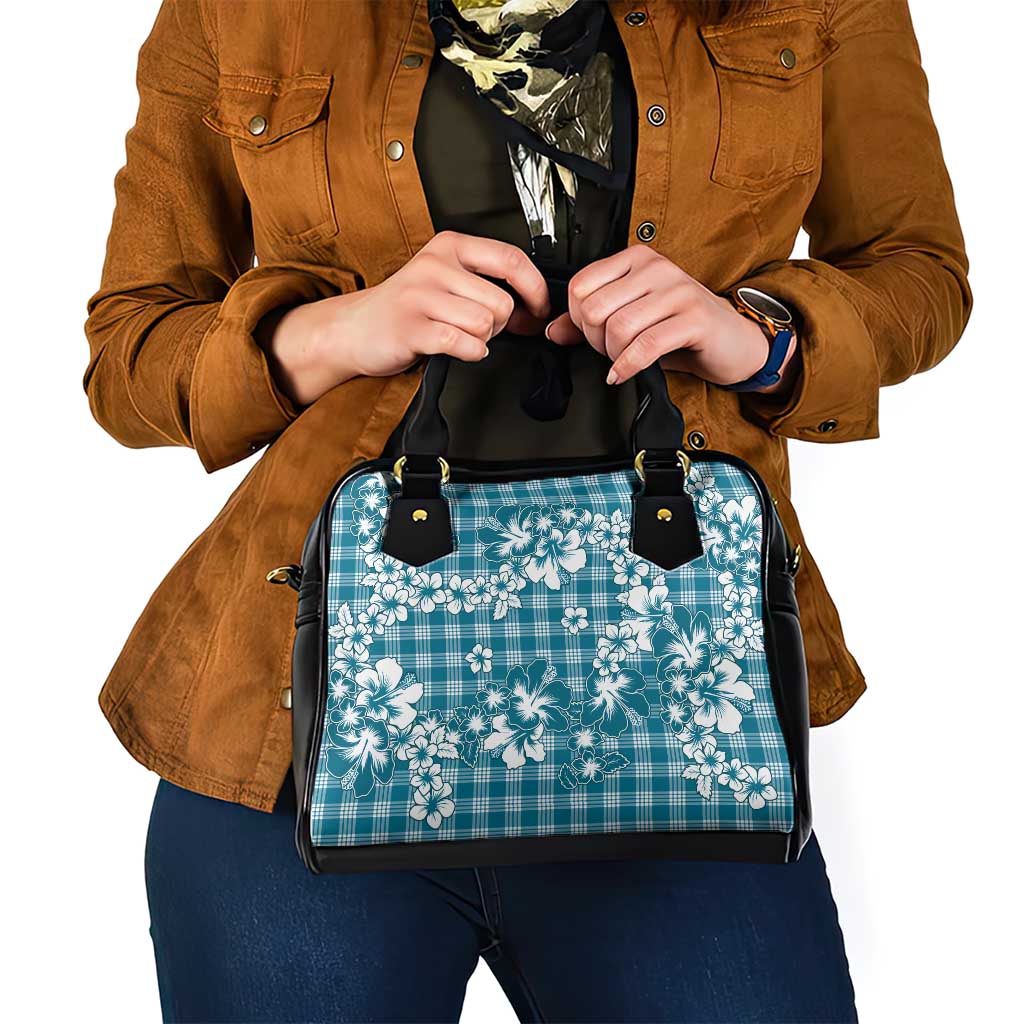 Hibiscus Pakala Ocean Depths Blue Shoulder Handbag Tropical Floral Stylized LT01 - Polynesian Pride