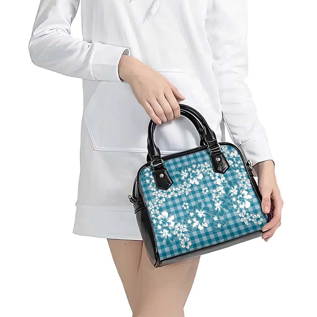 Hibiscus Pakala Ocean Depths Blue Shoulder Handbag Tropical Floral Stylized LT01 - Polynesian Pride