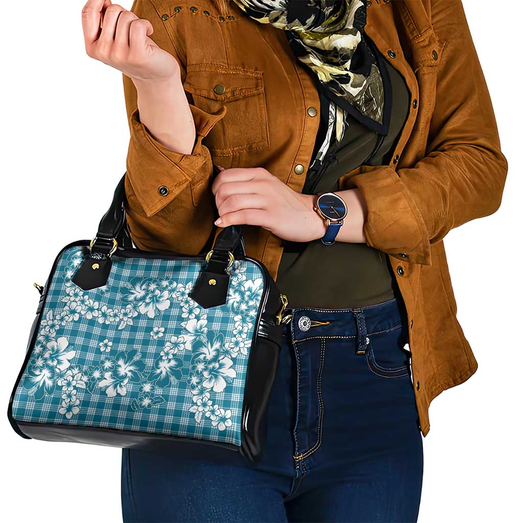 Hibiscus Pakala Ocean Depths Blue Shoulder Handbag Tropical Floral Stylized LT01 - Polynesian Pride