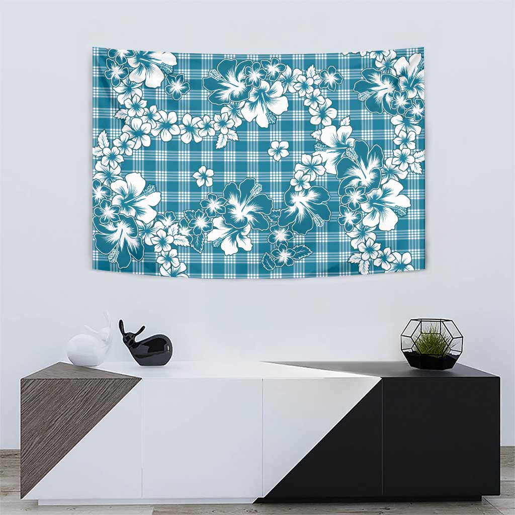 Hibiscus Pakala Ocean Depths Blue Tapestry Tropical Floral Stylized - Polynesian Pride