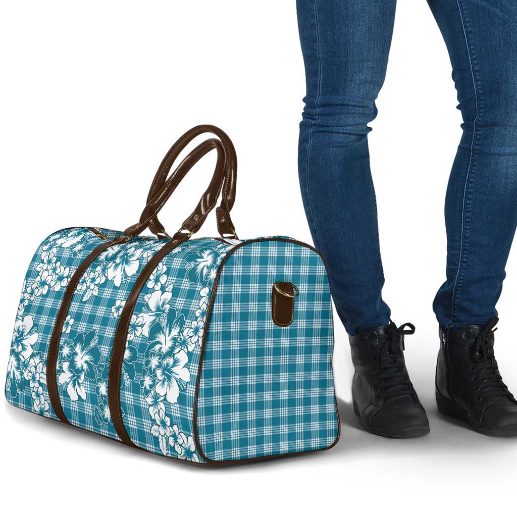 Hibiscus Pakala Ocean Depths Blue Travel Bag Tropical Floral Stylized - Polynesian Pride