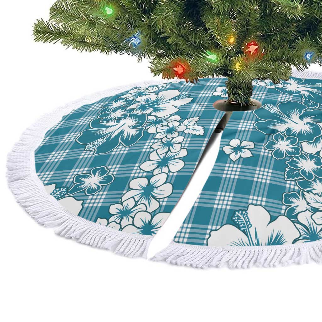 Hibiscus Pakala Ocean Depths Blue Tree Skirt Tropical Floral Stylized - Polynesian Pride