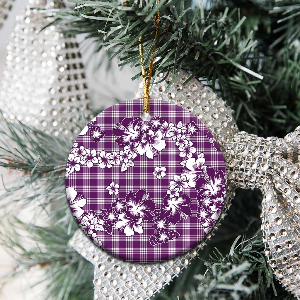 Hibiscus Pakala Sweetie Purple Ceramic Ornament Tropical Floral Stylized - Polynesian Pride