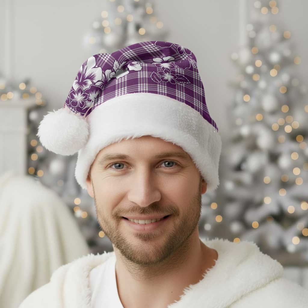 Hibiscus Pakala Sweetie Purple Christmas Santa Hat Tropical Floral Stylized - Polynesian Pride
