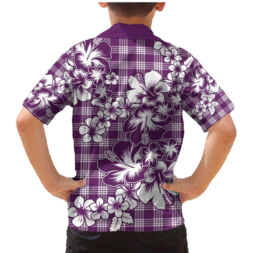 Hibiscus Pakala Sweetie Purple Family Matching Mermaid Dress and Hawaiian Shirt Tropical Floral Stylized LT01 - Polynesian Pride