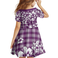 Hibiscus Pakala Sweetie Purple Family Matching Off The Shoulder Long Sleeve Dress and Hawaiian Shirt Tropical Floral Stylized LT01 - Polynesian Pride