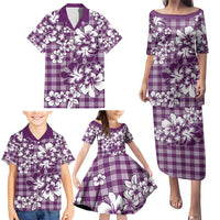 Hibiscus Pakala Sweetie Purple Family Matching Puletasi and Hawaiian Shirt Tropical Floral Stylized LT01 - Polynesian Pride