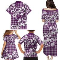Hibiscus Pakala Sweetie Purple Family Matching Puletasi and Hawaiian Shirt Tropical Floral Stylized LT01 - Polynesian Pride