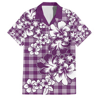 Hibiscus Pakala Sweetie Purple Family Matching Puletasi and Hawaiian Shirt Tropical Floral Stylized LT01 Dad's Shirt - Short Sleeve Purple - Polynesian Pride
