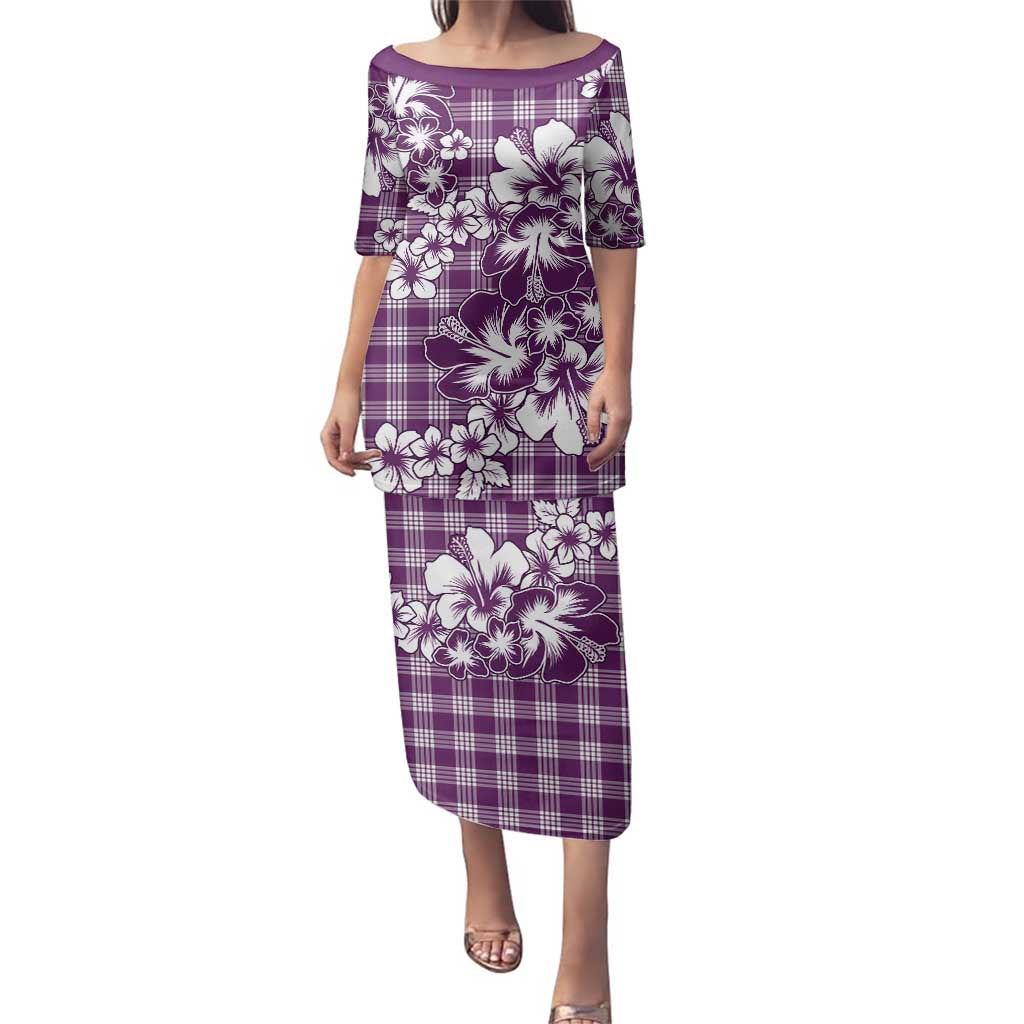 Hibiscus Pakala Sweetie Purple Family Matching Puletasi and Hawaiian Shirt Tropical Floral Stylized LT01 Mom's Dress Purple - Polynesian Pride