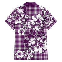 Hibiscus Pakala Sweetie Purple Family Matching Short Sleeve Bodycon Dress and Hawaiian Shirt Tropical Floral Stylized LT01 - Polynesian Pride