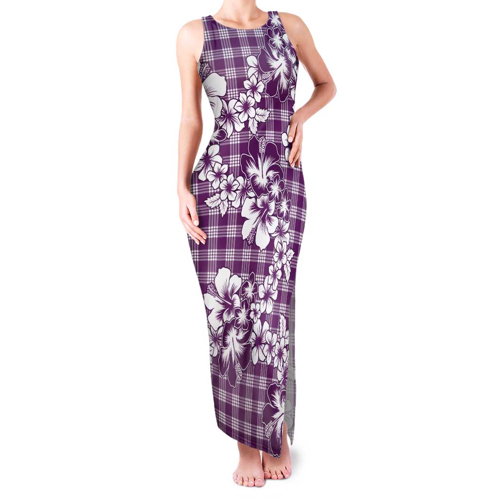 Hibiscus Pakala Sweetie Purple Family Matching Tank Maxi Dress and Hawaiian Shirt Tropical Floral Stylized LT01 Mom's Dress Purple - Polynesian Pride