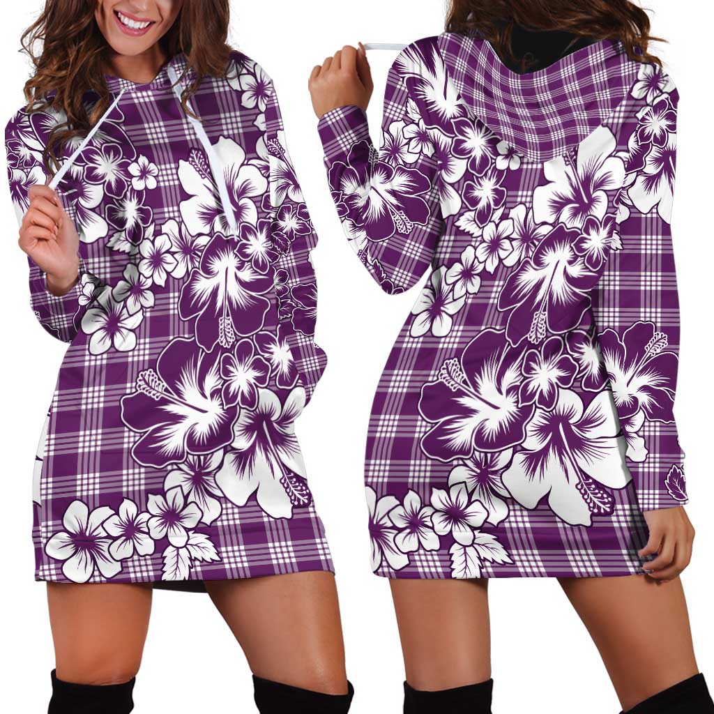 Hibiscus Pakala Sweetie Purple Hoodie Dress Tropical Floral Stylized LT01 - Polynesian Pride