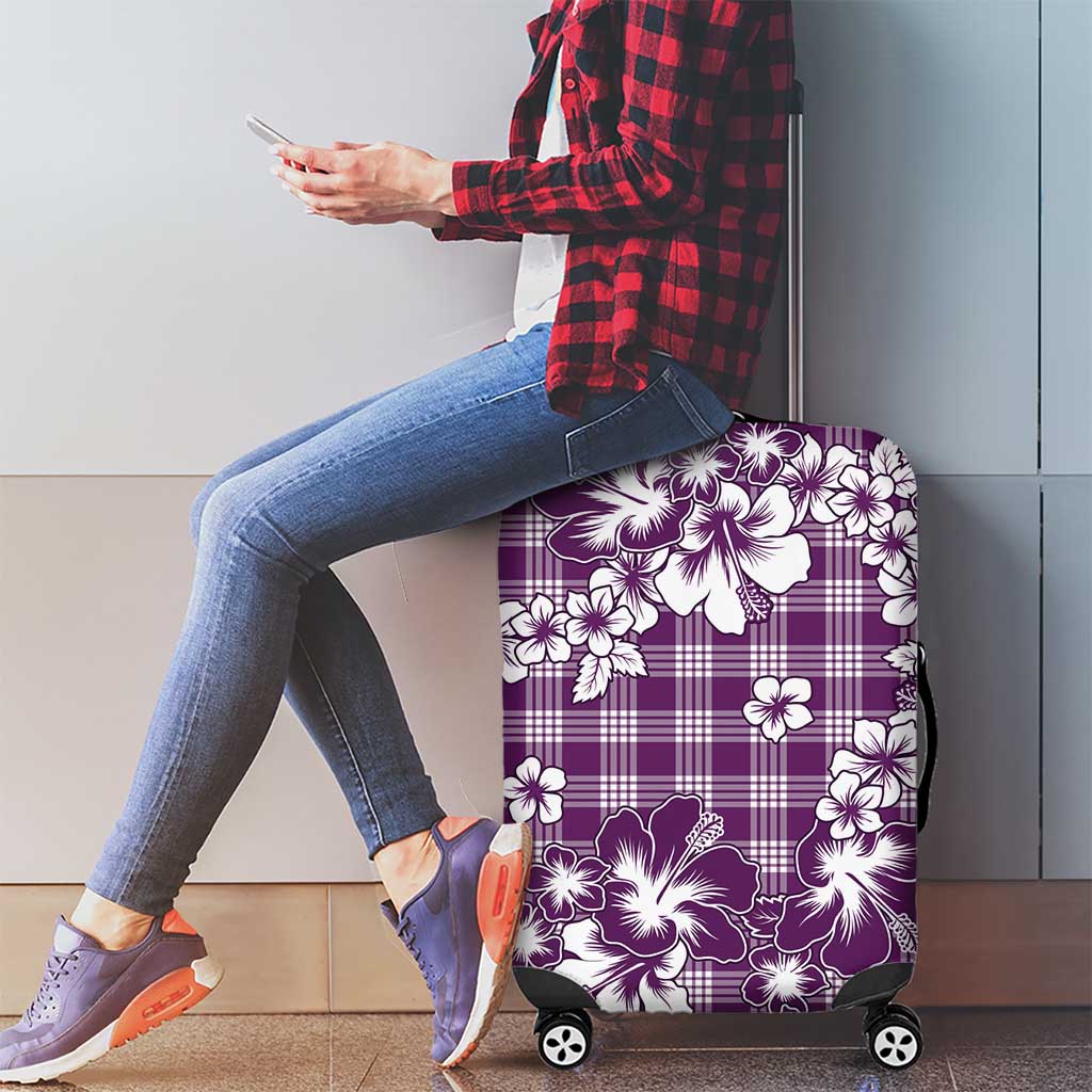 Hibiscus Pakala Sweetie Purple Luggage Cover Tropical Floral Stylized - Polynesian Pride
