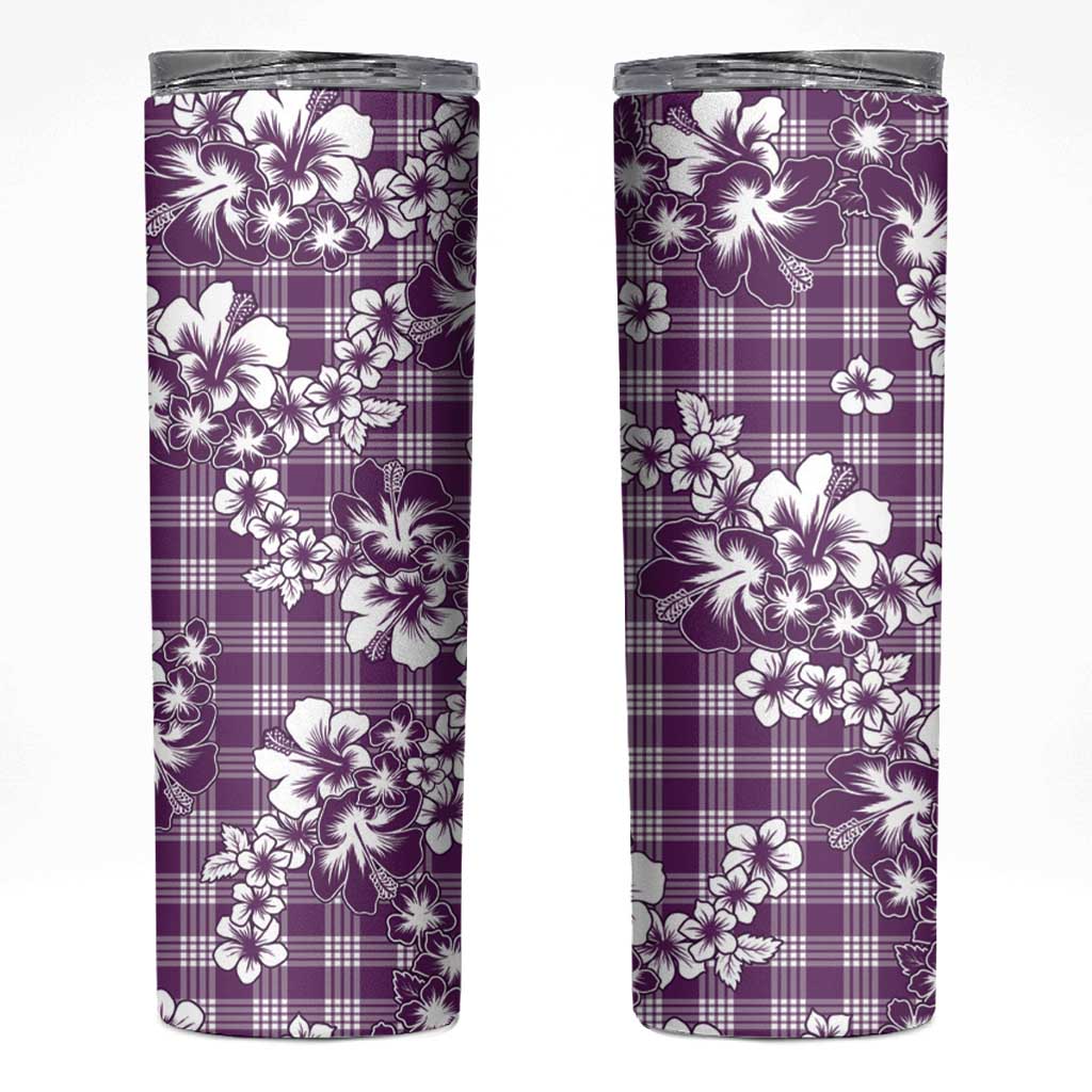 Hibiscus Pakala Sweetie Purple Skinny Tumbler Tropical Floral Stylized LT01 Purple - Polynesian Pride