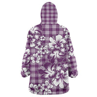 Hibiscus Pakala Sweetie Purple Wearable Blanket Hoodie Tropical Floral Stylized LT01 - Polynesian Pride