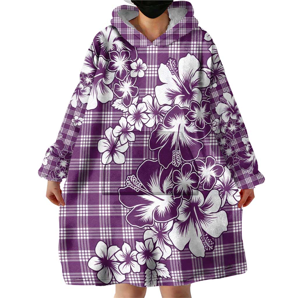 Hibiscus Pakala Sweetie Purple Wearable Blanket Hoodie Tropical Floral Stylized LT01 - Polynesian Pride