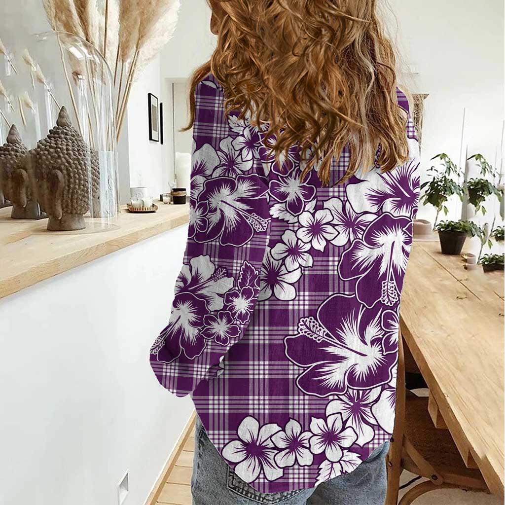 Hibiscus Pakala Sweetie Purple Women Casual Shirt Tropical Floral Stylized LT01 - Polynesian Pride