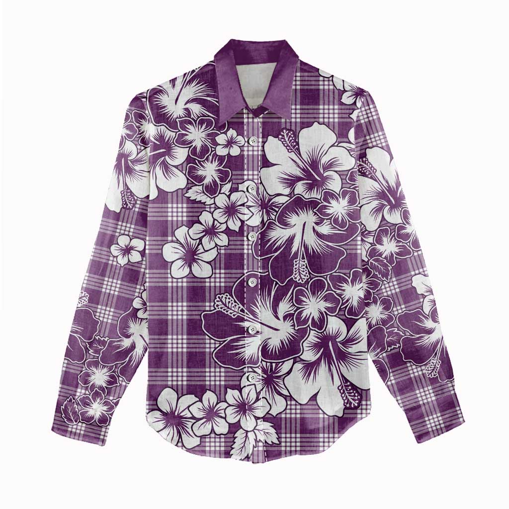 Hibiscus Pakala Sweetie Purple Women Casual Shirt Tropical Floral Stylized LT01 - Polynesian Pride
