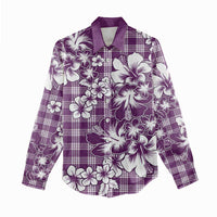 Hibiscus Pakala Sweetie Purple Women Casual Shirt Tropical Floral Stylized LT01 - Polynesian Pride