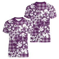 Hibiscus Pakala Sweetie Purple Women V-Neck T-Shirt Tropical Floral Stylized LT01 - Polynesian Pride