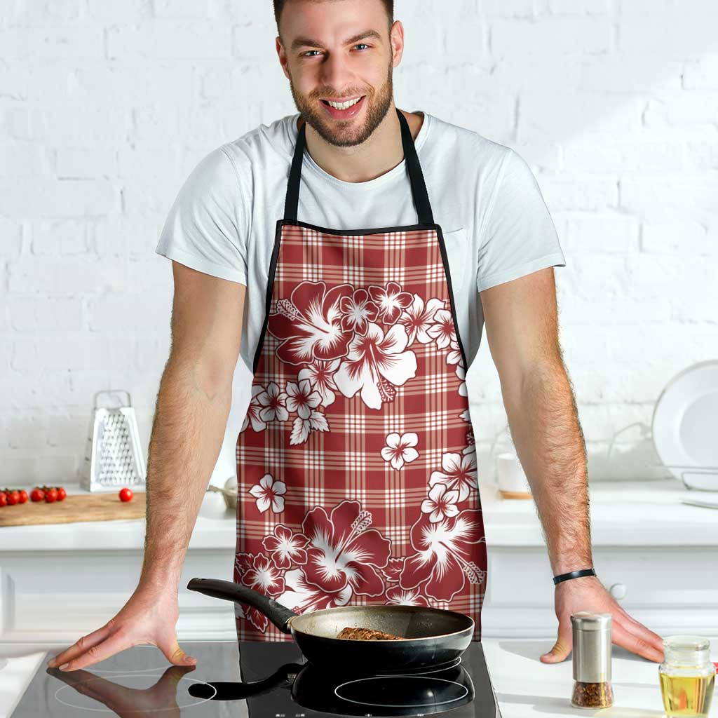 Hibiscus Pakala Fantasy Red Apron Tropical Floral Stylized - Polynesian Pride