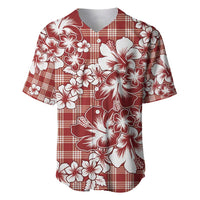 Hibiscus Pakala Fantasy Red Baseball Jersey Tropical Floral Stylized LT01 Red - Polynesian Pride