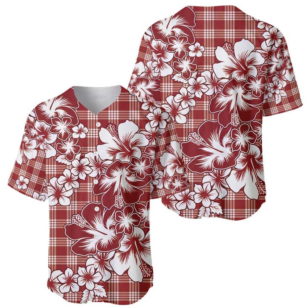 Hibiscus Pakala Fantasy Red Baseball Jersey Tropical Floral Stylized LT01 - Polynesian Pride