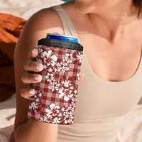 Hibiscus Pakala Fantasy Red 4 in 1 Can Cooler Tumbler Tropical Floral Stylized - Polynesian Pride