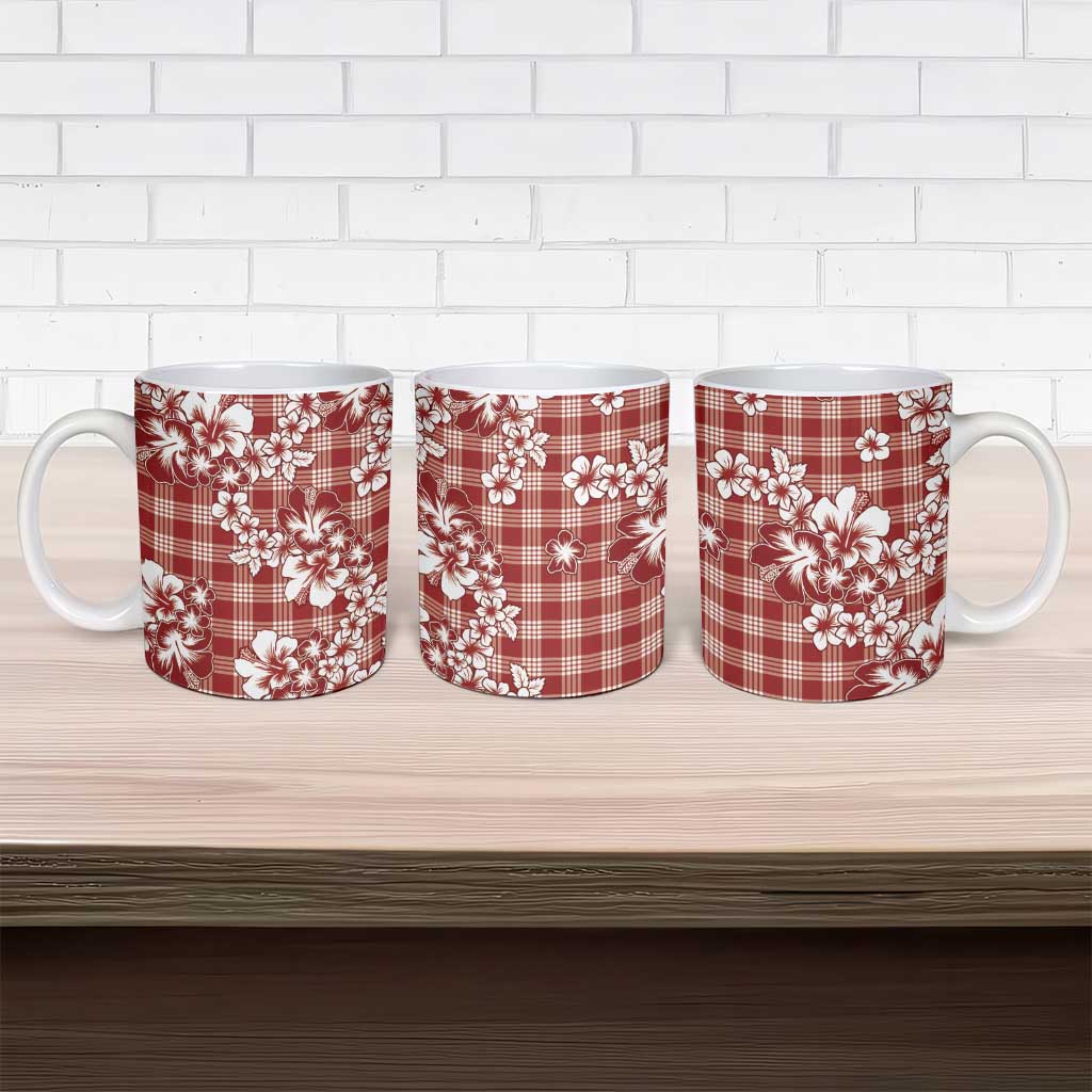 Hibiscus Pakala Fantasy Red Ceramic Mug Tropical Floral Stylized - Polynesian Pride