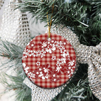 Hibiscus Pakala Fantasy Red Ceramic Ornament Tropical Floral Stylized - Polynesian Pride