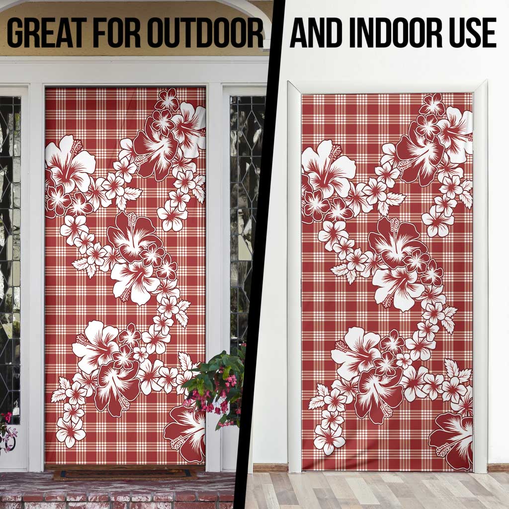 Hibiscus Pakala Fantasy Red Door Cover Tropical Floral Stylized - Polynesian Pride