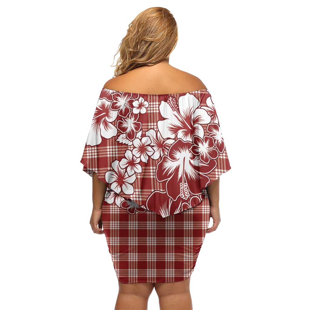 Hibiscus Pakala Fantasy Red Family Matching Off Shoulder Short Dress and Hawaiian Shirt Tropical Floral Stylized LT01 - Polynesian Pride