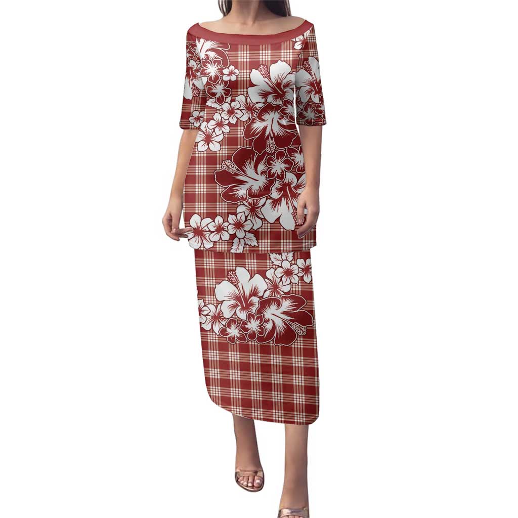 Hibiscus Pakala Fantasy Red Family Matching Puletasi and Hawaiian Shirt Tropical Floral Stylized LT01 Mom's Dress Red - Polynesian Pride