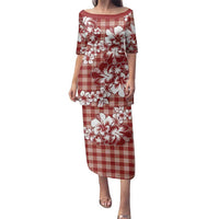 Hibiscus Pakala Fantasy Red Family Matching Puletasi and Hawaiian Shirt Tropical Floral Stylized LT01 Mom's Dress Red - Polynesian Pride