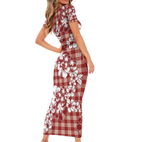 Hibiscus Pakala Fantasy Red Family Matching Short Sleeve Bodycon Dress and Hawaiian Shirt Tropical Floral Stylized LT01 - Polynesian Pride