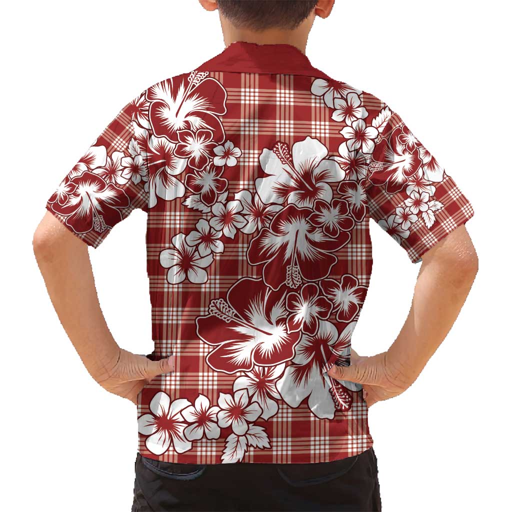 Hibiscus Pakala Fantasy Red Family Matching Summer Maxi Dress and Hawaiian Shirt Tropical Floral Stylized LT01 - Polynesian Pride
