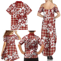 Hibiscus Pakala Fantasy Red Family Matching Summer Maxi Dress and Hawaiian Shirt Tropical Floral Stylized LT01 - Polynesian Pride