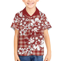 Hibiscus Pakala Fantasy Red Family Matching Summer Maxi Dress and Hawaiian Shirt Tropical Floral Stylized LT01 Son's Shirt Red - Polynesian Pride