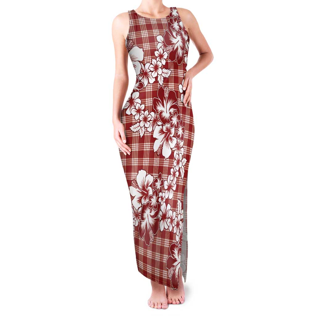 Hibiscus Pakala Fantasy Red Family Matching Tank Maxi Dress and Hawaiian Shirt Tropical Floral Stylized LT01 Mom's Dress Red - Polynesian Pride