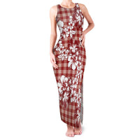 Hibiscus Pakala Fantasy Red Family Matching Tank Maxi Dress and Hawaiian Shirt Tropical Floral Stylized LT01 Mom's Dress Red - Polynesian Pride